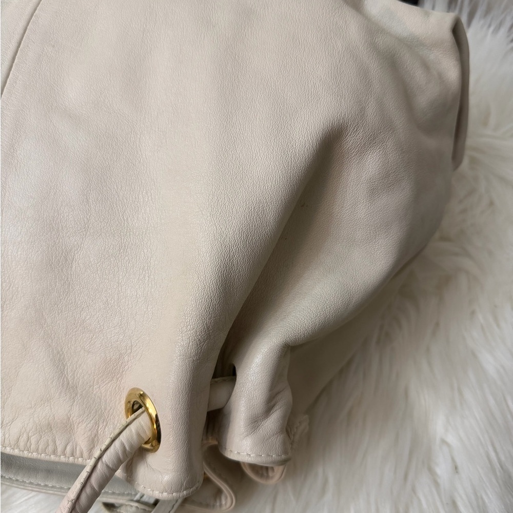 Furla Ivory Shoulder Bag with Gold Accents - Picture 10 of 15